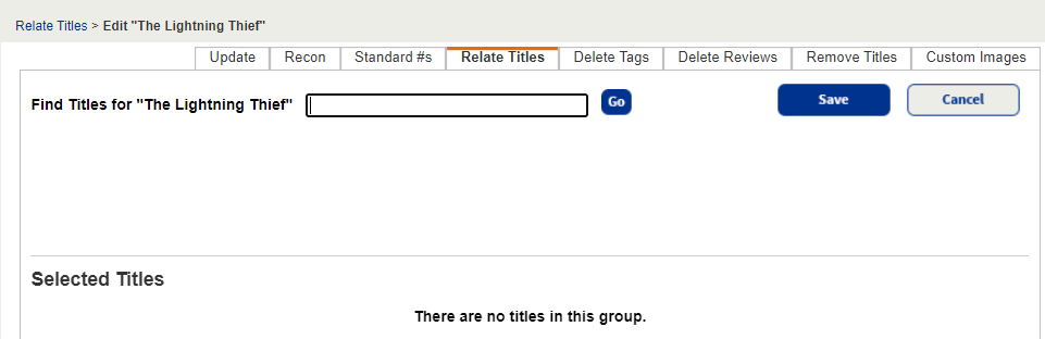 Find titles for related titles group.